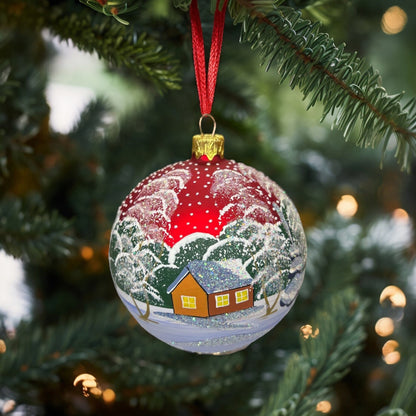Weihnachtskugel «Make a Wish», rot, weitere Ansicht
