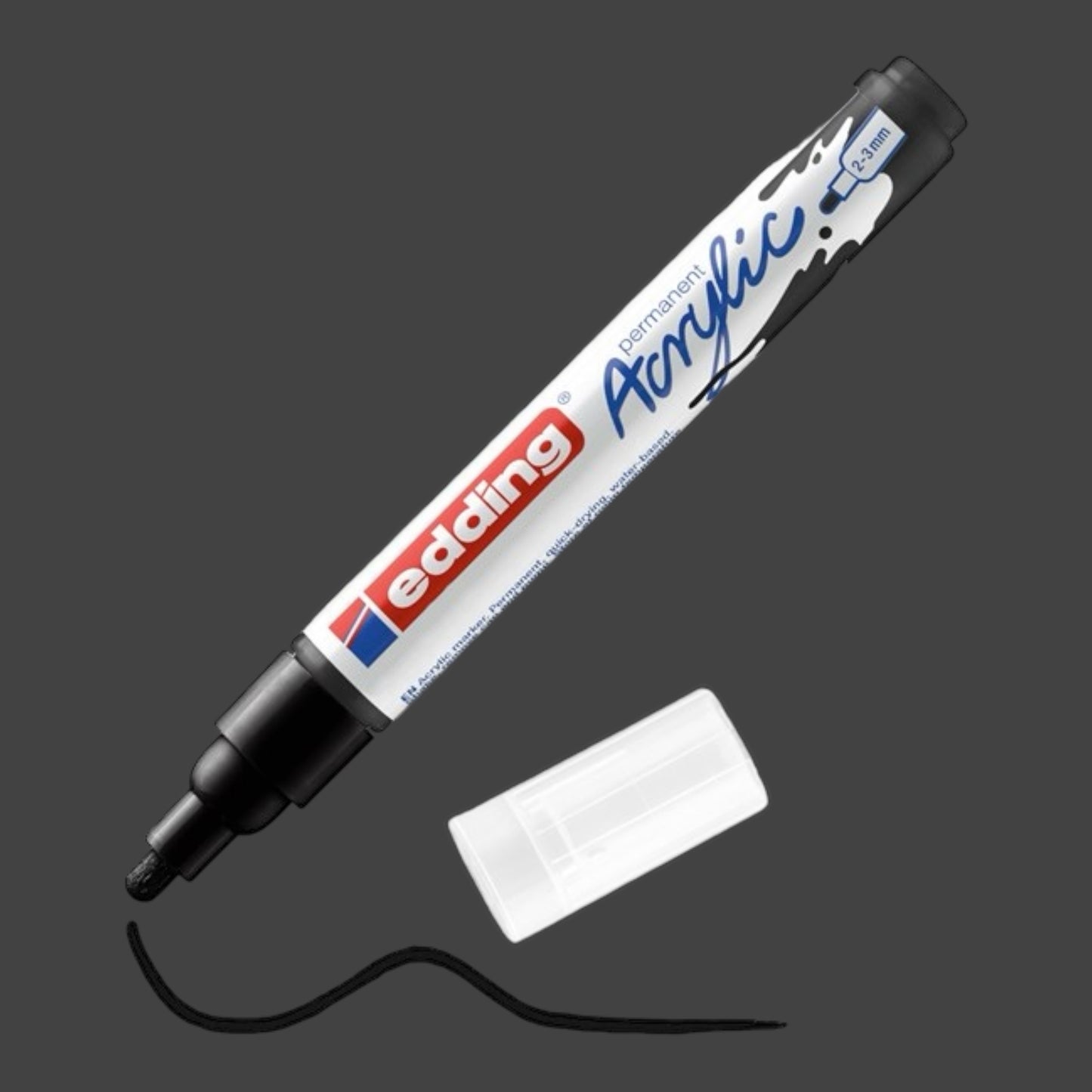 Edding 5100 Acrylic Marker Deep Black 901, Round Tip 2-3 mm