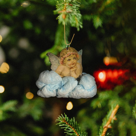 Weihnachtsschmuck Engelchen auf der Wolke