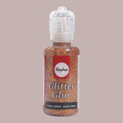 Rayher Glitter-Glue Metallic – 20 ml, Brillant Kupfer