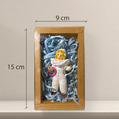Weihnachtspuppe Clown mit Ringen