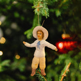 Weihnachtspuppe Junge mit weissem Hut