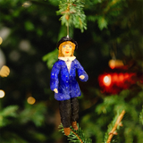 Weihnachtspuppe Man im blauen Anzug