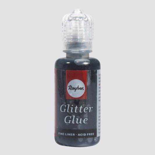 Rayher Glitter-Glue Metallic – 20 ml, Kohlschwarz