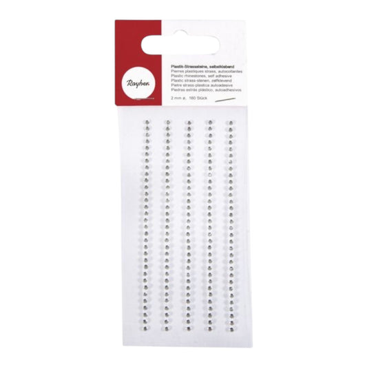 Plastik-Strasssteine, selbstklebend
2 mm, 160 Stück, kristall