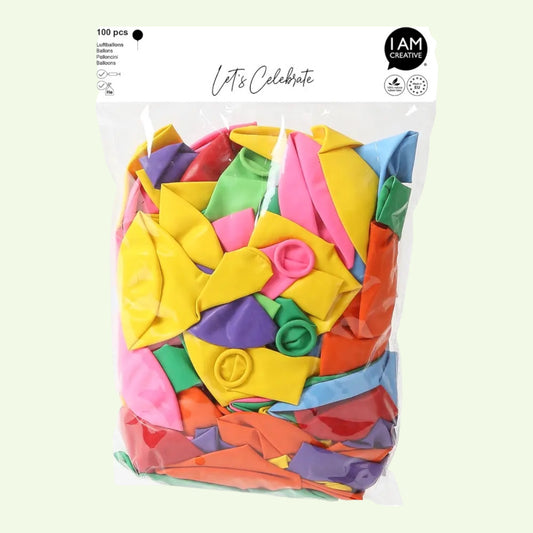 I Am Creative Luftballons, Bunt – 100 Stück