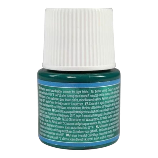 Pébéo Setacolor Glitter Textilfarbe – Smaragdgrün 202 , 45 ml