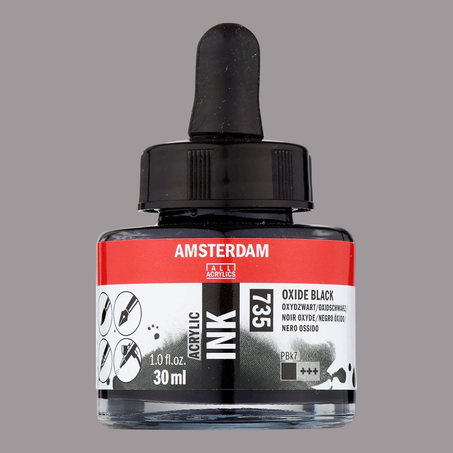 Amsterdam Acrylics Acrylic Ink – Oxide Black 735 , 30 ml