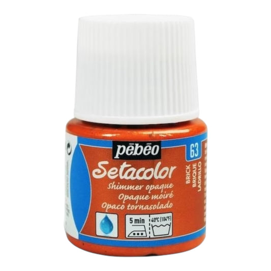 Pébéo Setacolor Shimmer Textilfarbe – Brick 63 , 45 ml