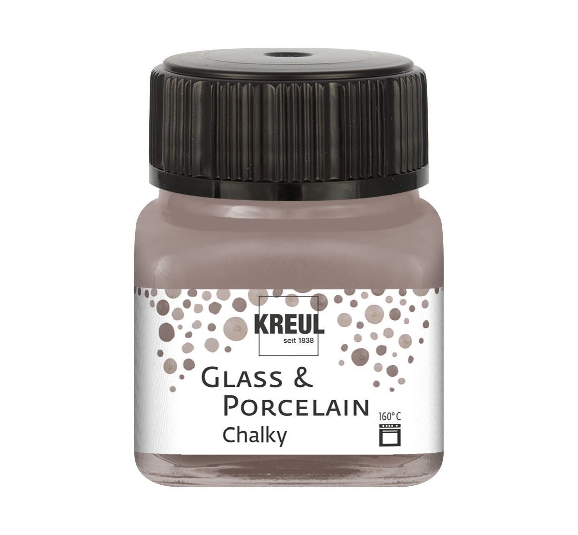 Kreul Glass & Porcelain Chalky, Porzellan und Glasfarbe Matt Mild-Mocca 16642