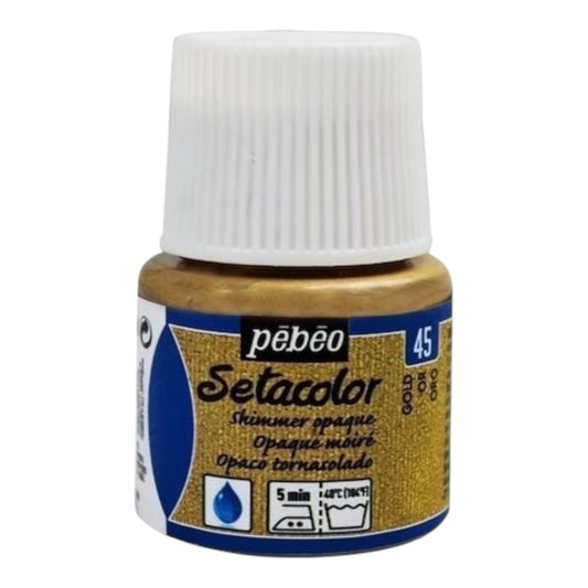 Pébéo Setacolor Shimmer Textilfarbe – Gold 45 , 45 ml