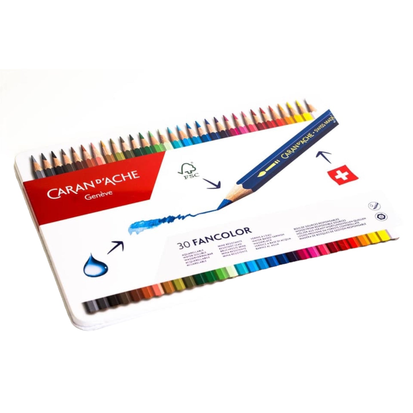 Caran D'ache watercolor pencils Fancolor 30 pieces