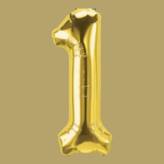 Folienballon Zahl „1“ – Gold, 86 cm