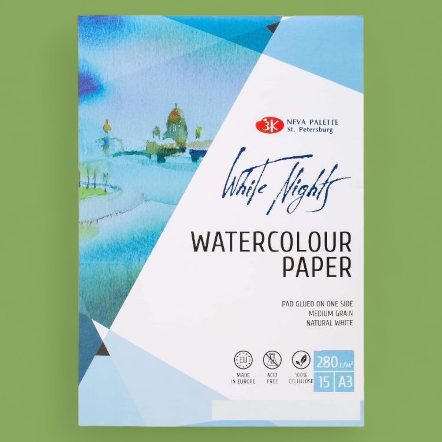 White Nights Saint Petersburg White Night Watercolor Pad A3 Cellulose 100%