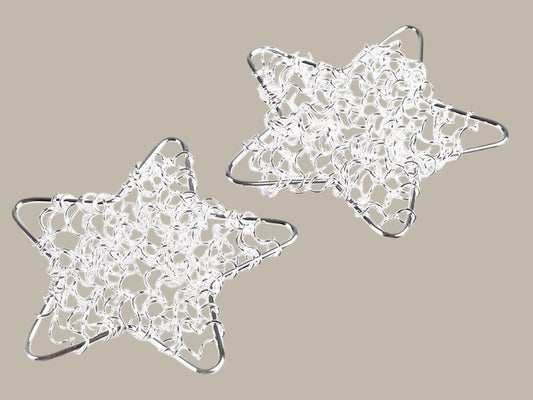 Geroma Sterne aus Draht, 5 cm, Silber, 6 Stück