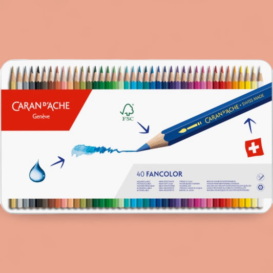 Caran D'ache watercolor pencils Fancolor 40 pieces