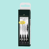 Faber Castell Pitt Artist Pen Tuschestifte, Black Set, 4er