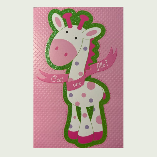 Postkarte „C’est une fille! “