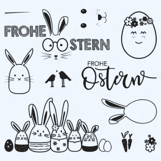 Rayher Silikonstempel Stempel.  Frohe Ostern