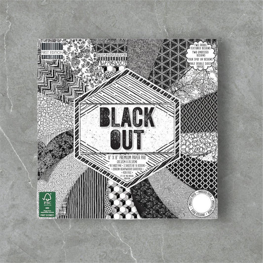 Pearlscent Scrap-block Black Out, fsc Mixcred, 20.3x20.3cm, 150 G/m2, 48 sheets