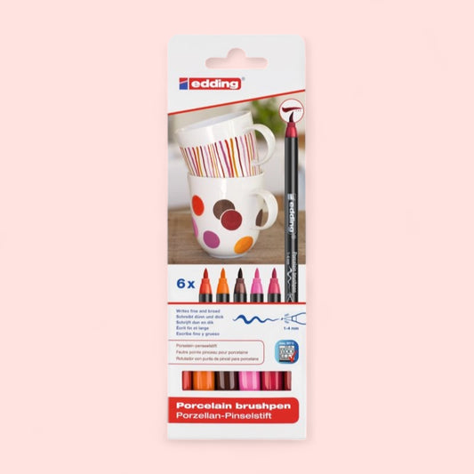 Edding Porcelain Brushpen 6er-Pack