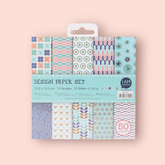 Pearlscent Design Papier Set Scrapbooking-Papier 15.2x15.2cm