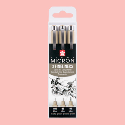 Sakura Fineliner Pigma Micron Schwarz, 3 Stück