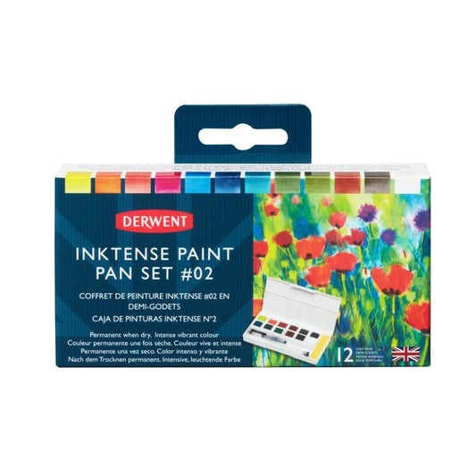 Derwent Inktense 12 Paint Pan Travel Set #2 Aquarell