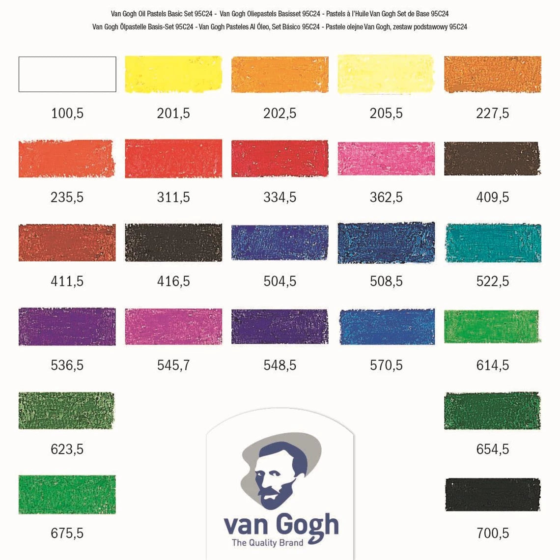 Van Gogh Oil Pastel Color Selection In 24 Colors