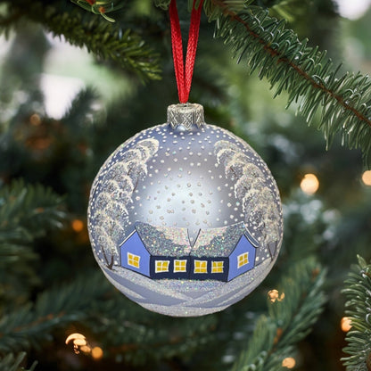Weihnachtskugel «Frosty Weekend», hellblau, weitere Ansicht