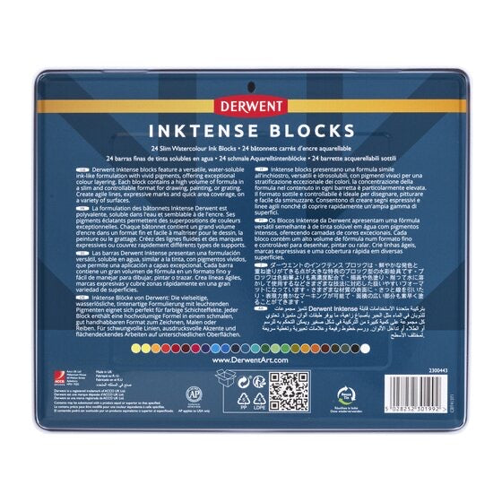 Derwent Inktense Blocks Watercolor Blocks 24 Pieces