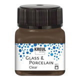 Kreul Glass & Porcelain Clear, Porzellan und Glasfarbe Transparent Espresso Braun 16298