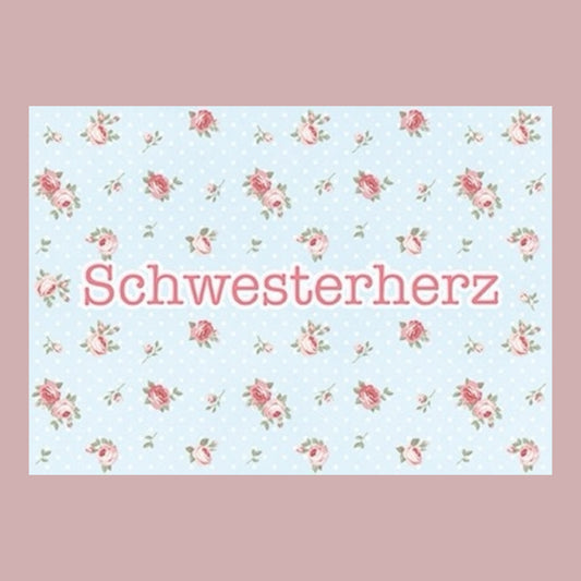 Postkarte.  Schwesterherz