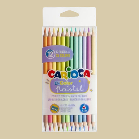Carioca Farbstifte BiColor – 12 Stück, zweifarbig