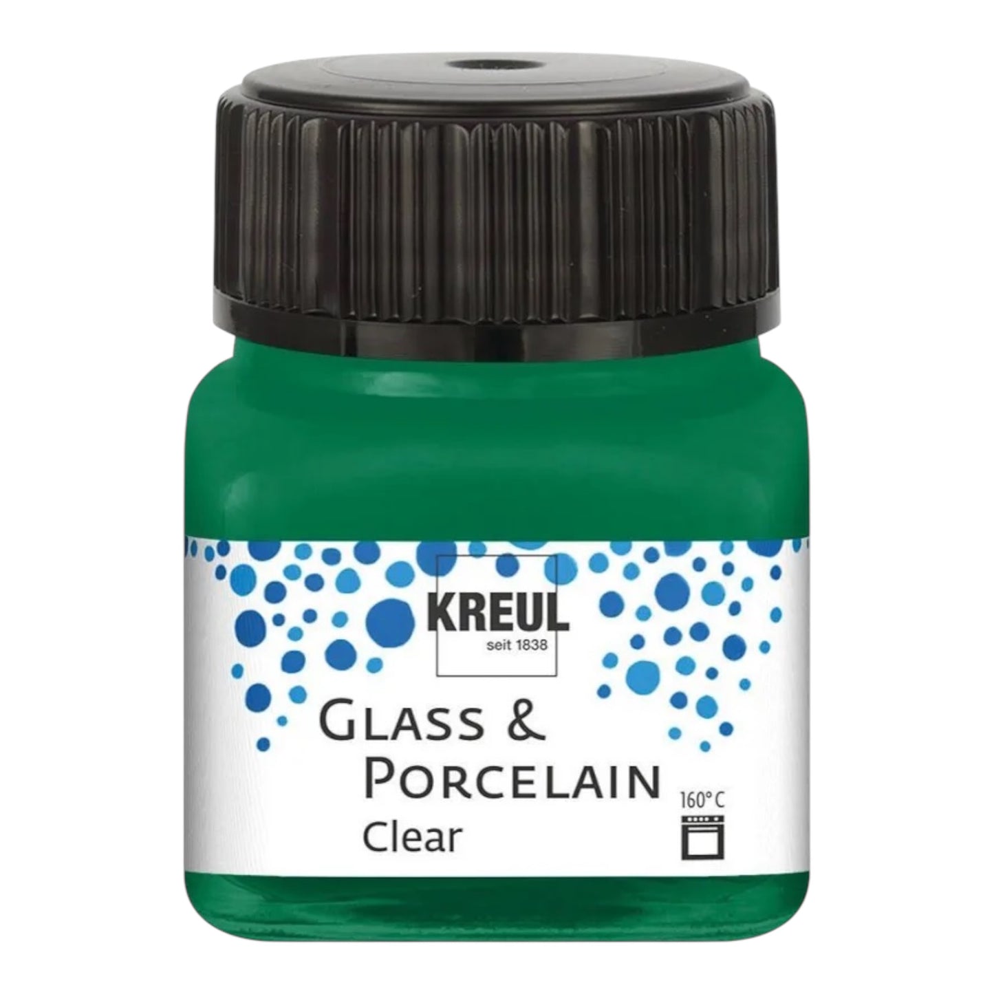 Kreul Glass & Porcelain Clear, Porzellan und Glasfarbe Transparent Dunkelgrün 16224