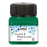 Kreul Glass & Porcelain Clear, Porzellan und Glasfarbe Transparent Dunkelgrün 16224