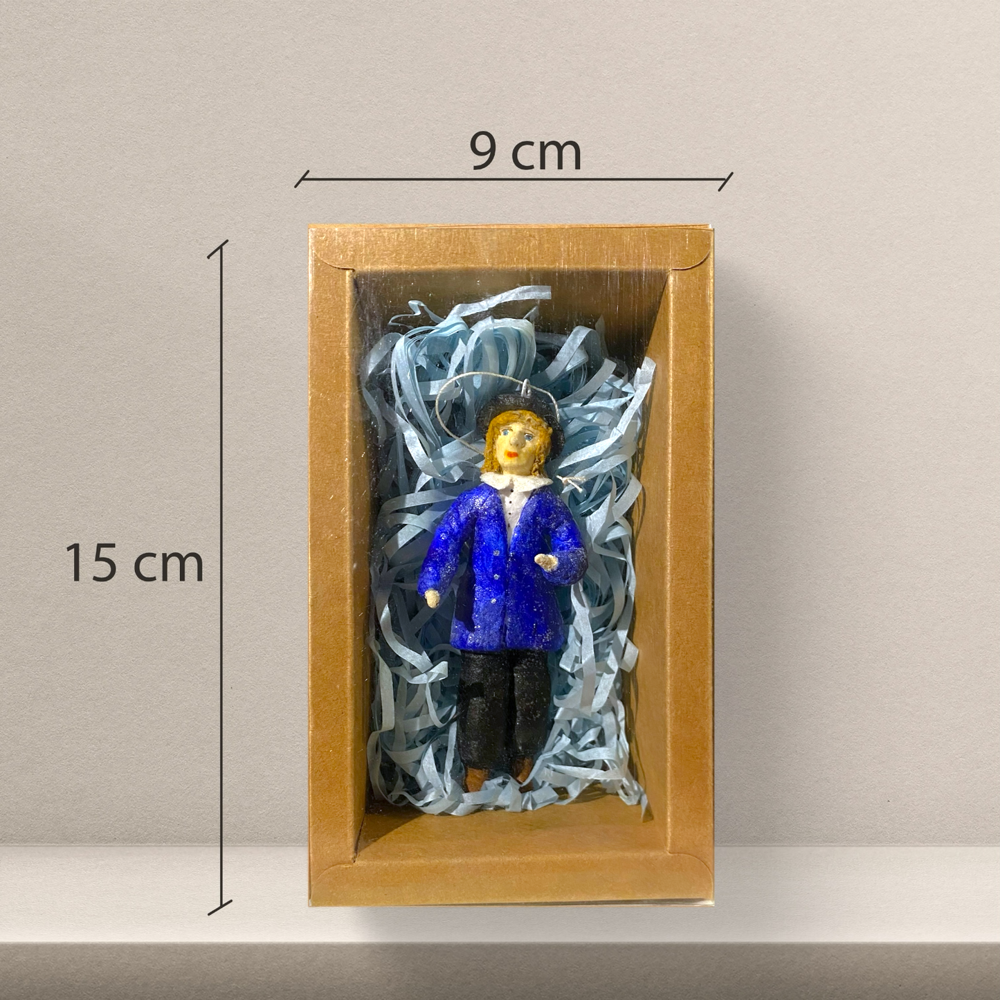 Weihnachtspuppe Man im blauen Anzug