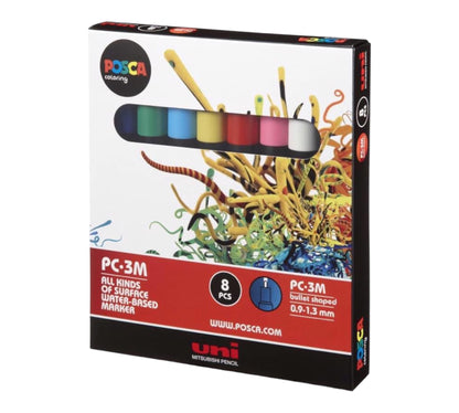 Uni Posca Acrylic Marker PC-3M - 8 Markers 0.9-1.3 mm