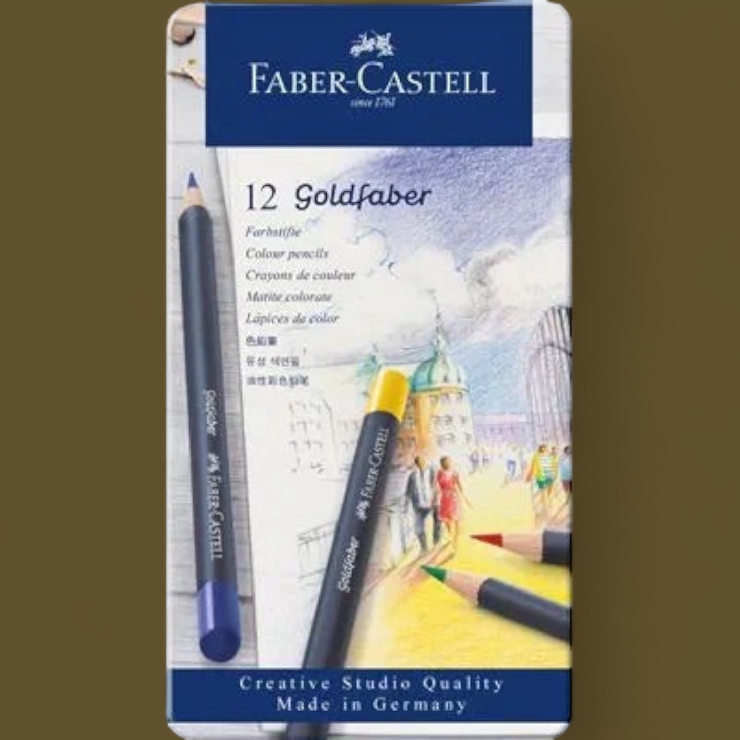 Faber Castell Goldfaber Colored Pencils 12-pack metal case 