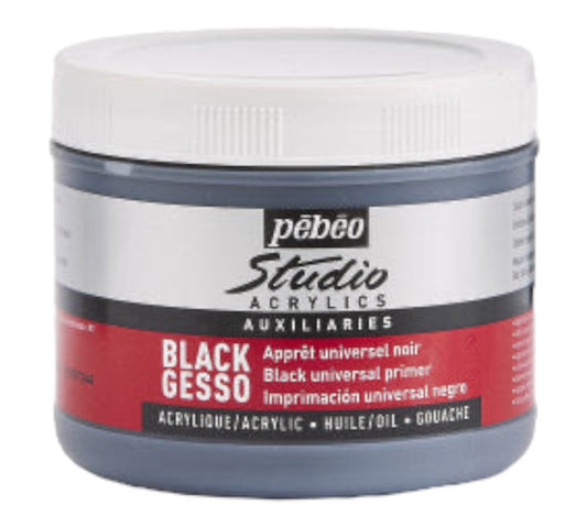 Pébéo Studio Auxiliaries Universal Gesso Grund Schwarz