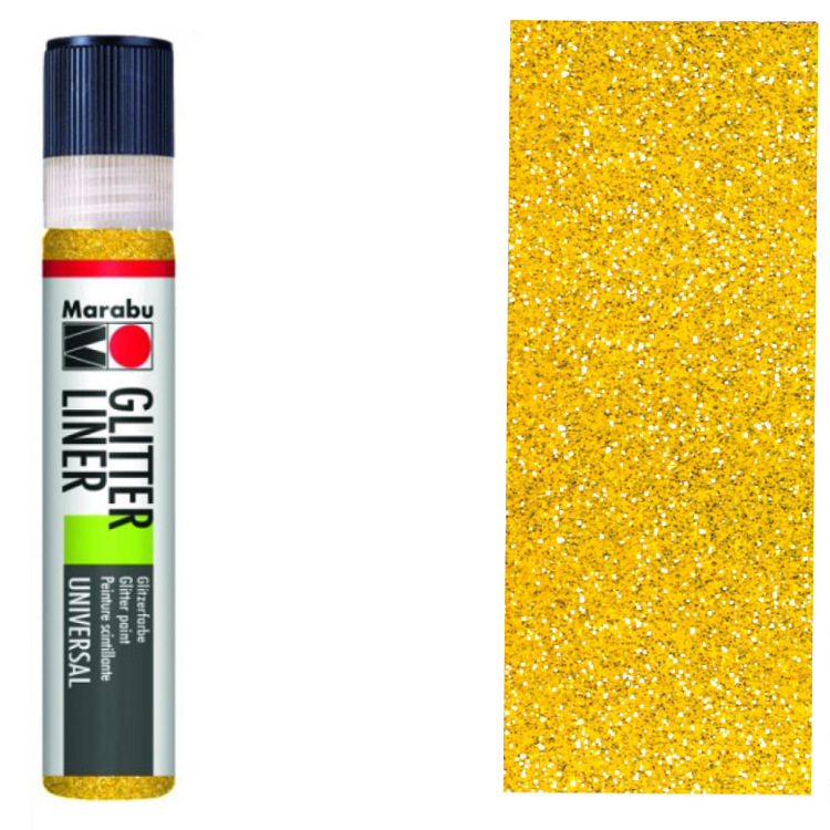 Marabu Glitter Liner Yellow 519, 25ml