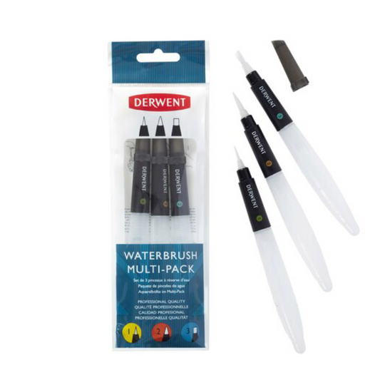 Derwent Waterbrush Multi Pack Set with 3 brushes