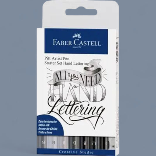 Faber Castell Pitt Artist Pen ink pen, case of 8 lettering, starter set