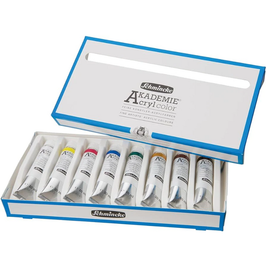 Schmincke AKADEMIE Acryl Karton-Malset – 8 Farben à 20 ml