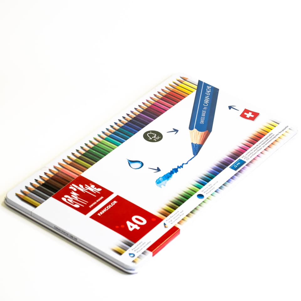 CARAN D'ACHE Aquarellfarbstifte Fancolor 40 Stück