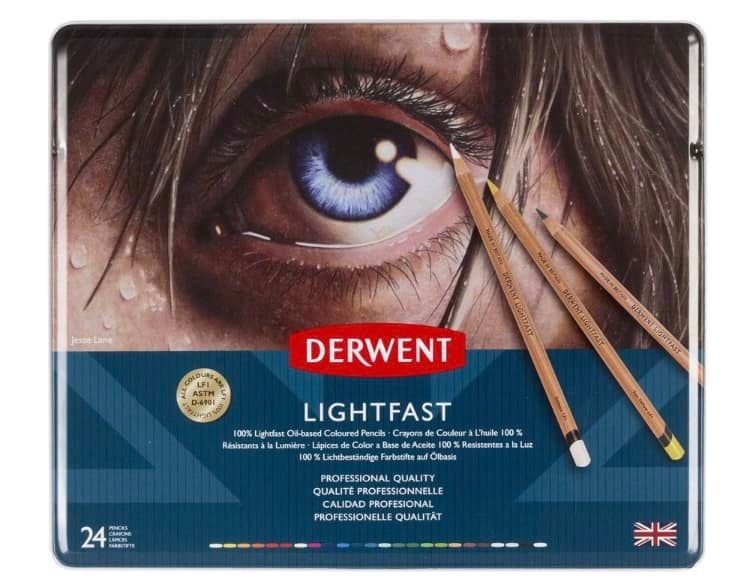 DERWENT LIGHTFAST BUNTSTIFTE 24ER METALLKASTEN